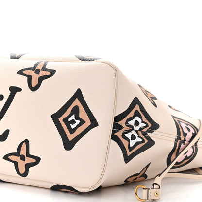Louis Vuitton Monogram Giant Wild at Heart Neverfull MM Creme 9 of 13