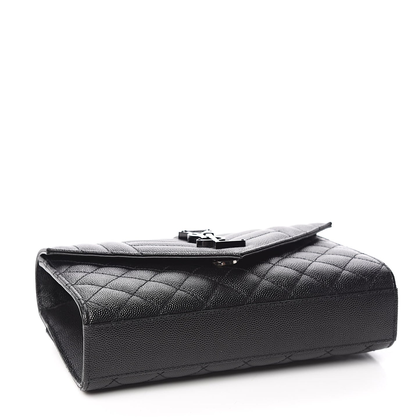 Grain De Poudre Textured Mixed Matelasse Triquilt Small Monogram Satchel Black