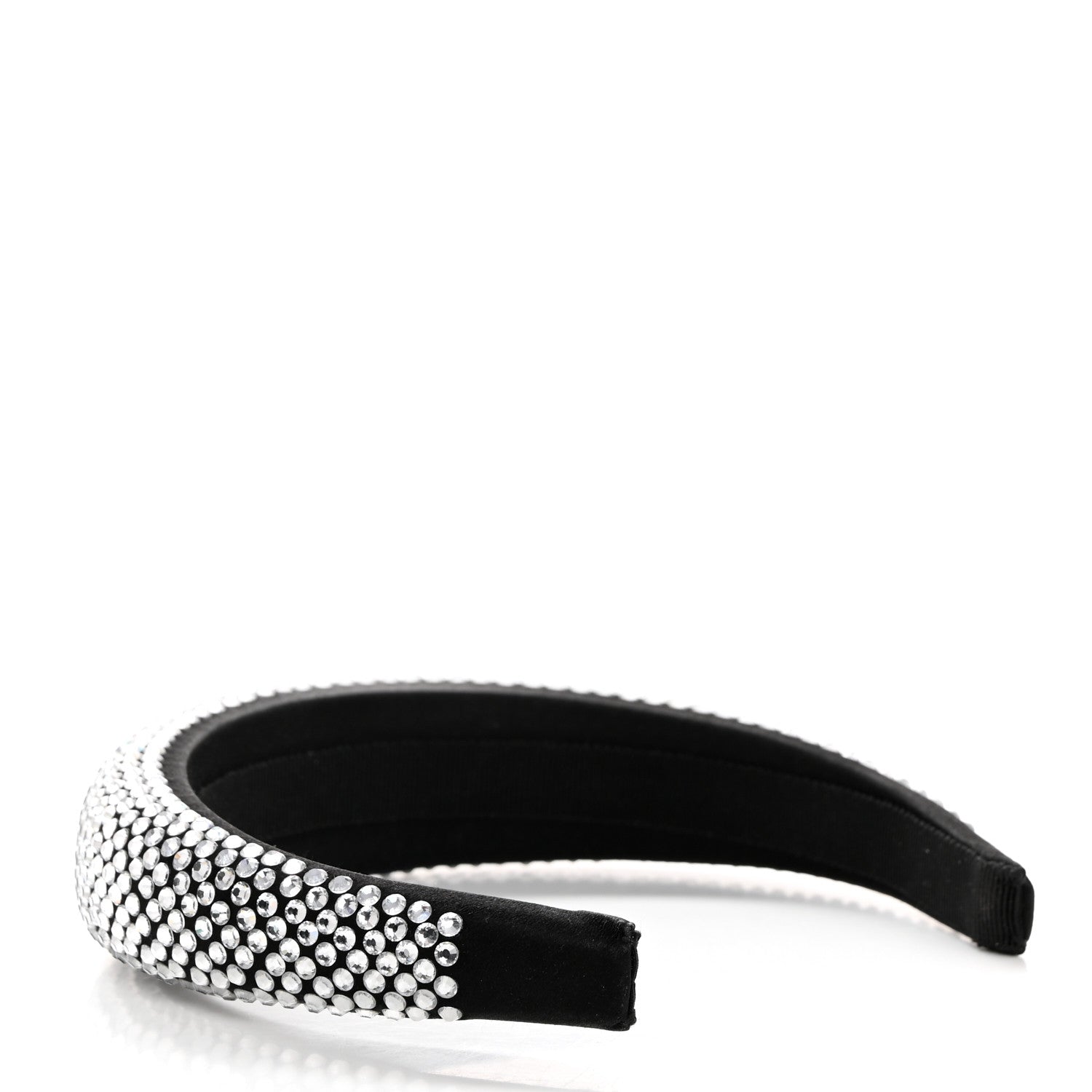 Prada Satin Crystal Embellished Headband Metal 5 of 6