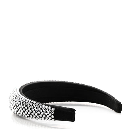 Prada Satin Crystal Embellished Headband Metal 5 of 6