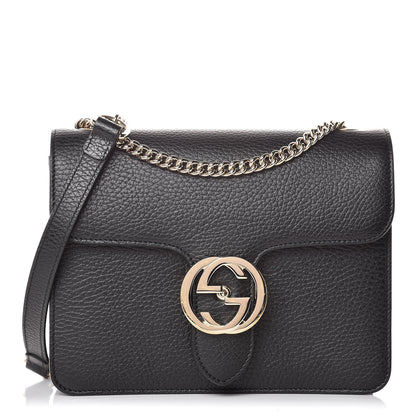 Gucci Dollar Calfskin Small Interlocking G Shoulder Bag Black 1 of 10