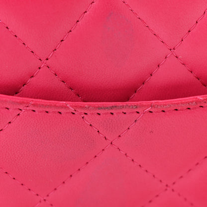 Chanel Lambskin Quilted Wallet On Chain WOC Fuchsia 13 of 17