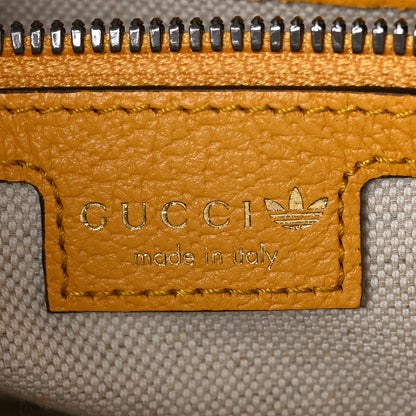 Gucci X ADIDAS Textured Dollar Calfskin Jumbo GG Textured Web Trefoil Logo Small Messenger Bag Crop Black 6 of 10