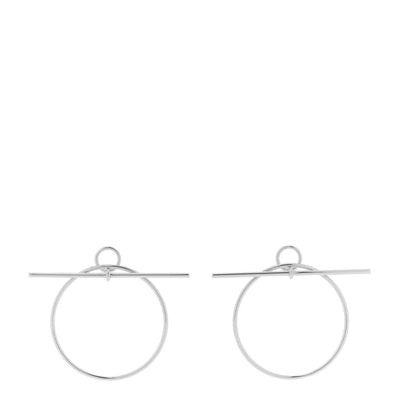 Hermes Sterling Silver MM Loop Earrings 1 of 7