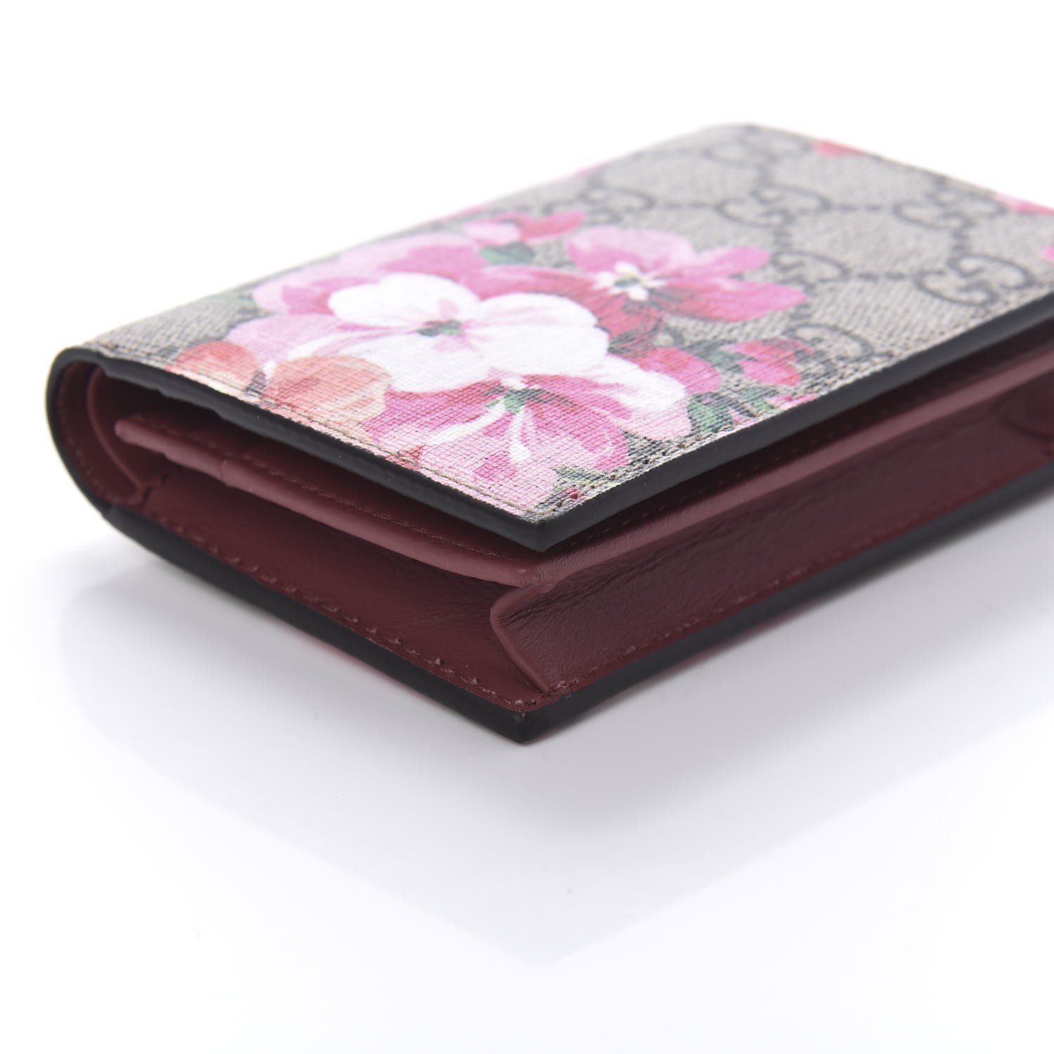 Gucci GG Supreme Monogram Blooms Card Case Beige Multicolor Dry Rose 6 of 10