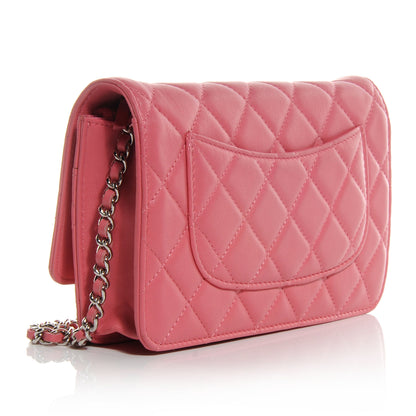 Chanel Lambskin Wallet On Chain WOC Pink 3 of 9