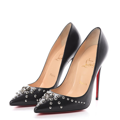 Christian Louboutin Kid Door Knock 120 Pumps 38.5 Black 3 of 7