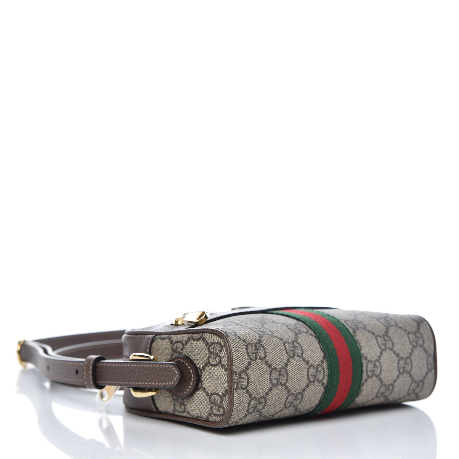 Gucci GG Supreme Monogram Web Mini Ophidia Shoulder Bag Brown 4 of 8