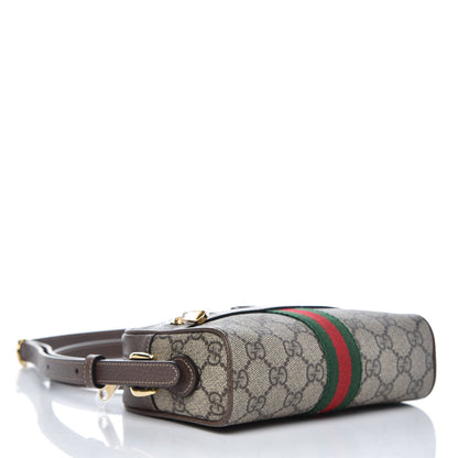 Gucci GG Supreme Monogram Web Mini Ophidia Shoulder Bag Brown 4 of 8