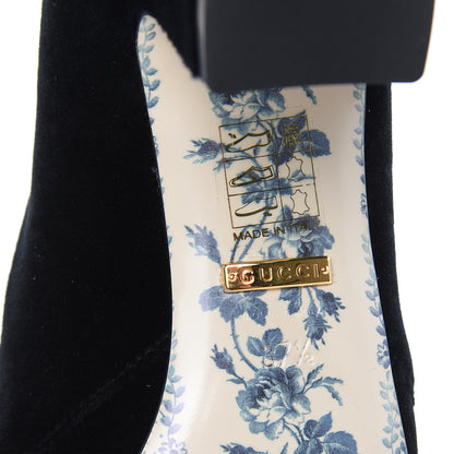 Gucci Softy Velvet GG Victoire 55mm Loafer Pumps 37.5 Black 6 of 8