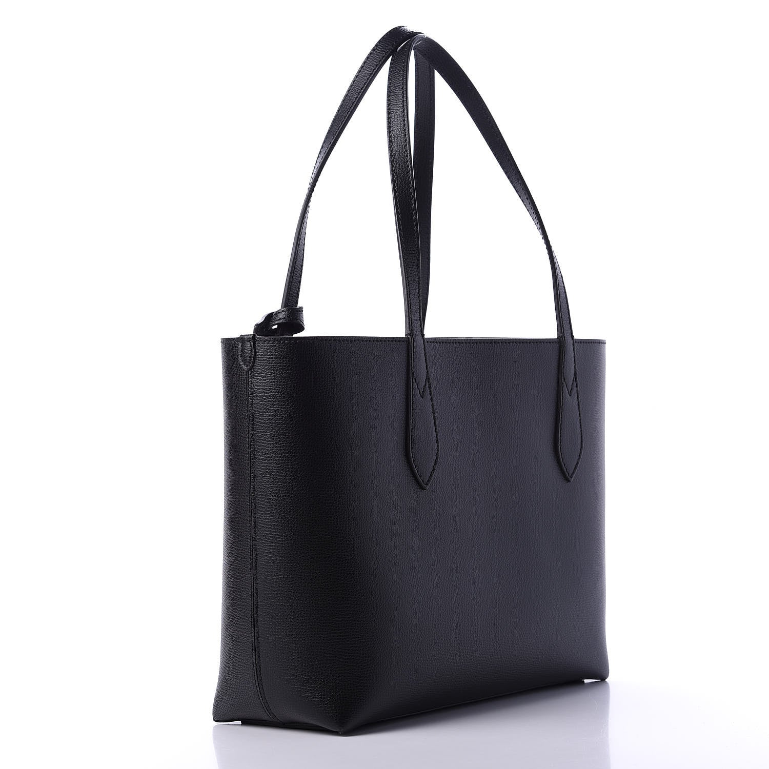 Burberry Grainy Calfskin Haymarket Check Medium Reversible Tote Black 3 of 10