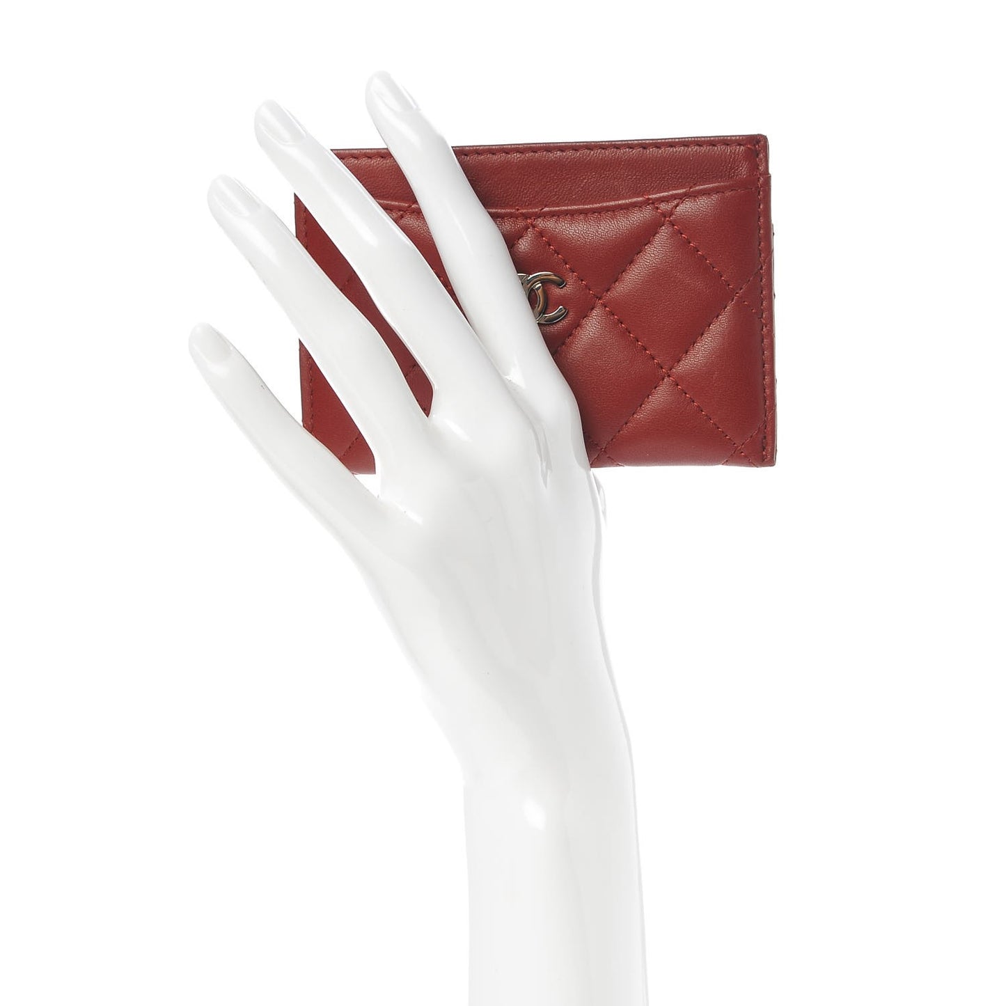 Lambskin Card Holder Red