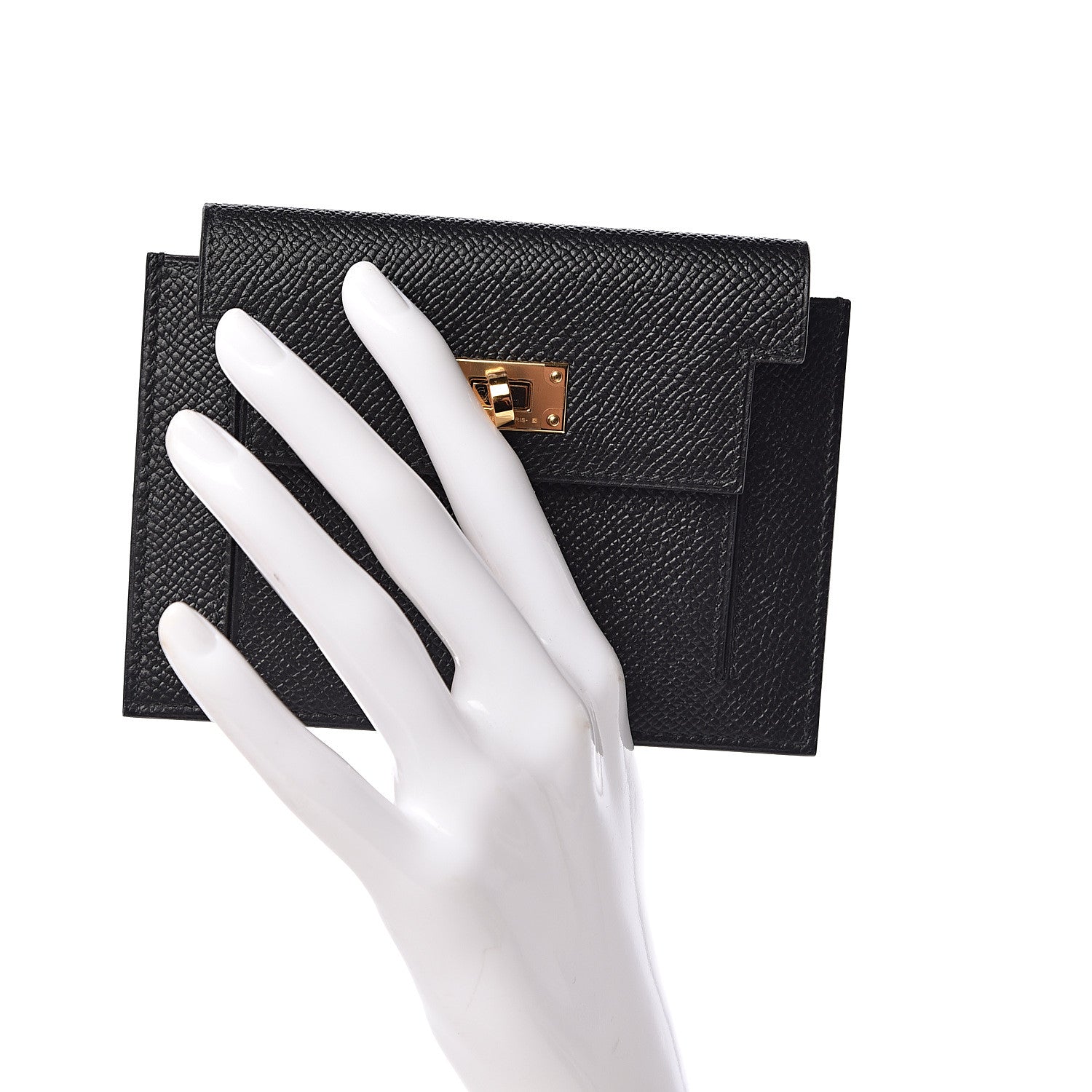 Hermes Epsom Kelly Pocket Compact Wallet Black 2 of 8