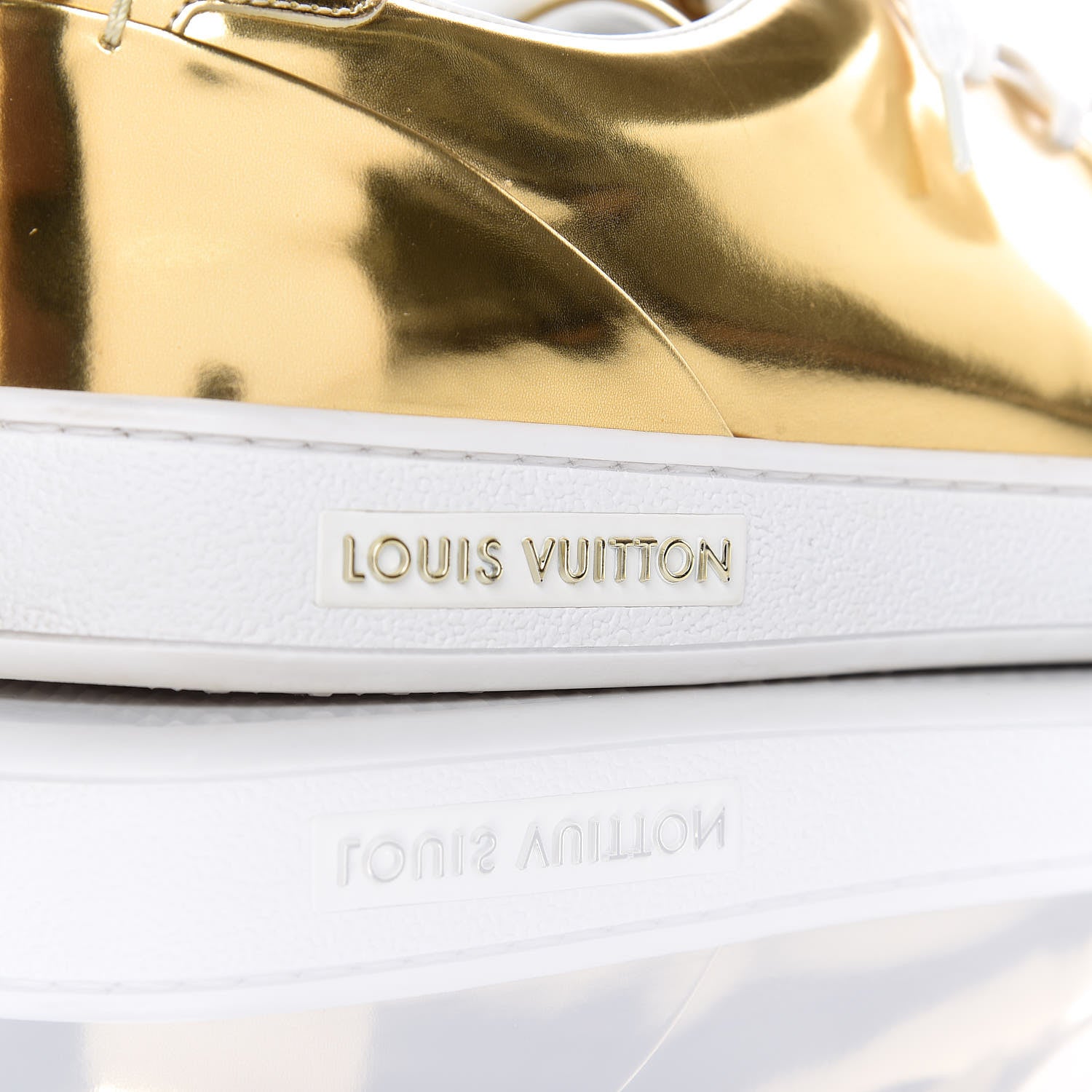 Louis Vuitton Metallic Calfskin Frontrow Sneakers 37.5 Gold 9 of 12