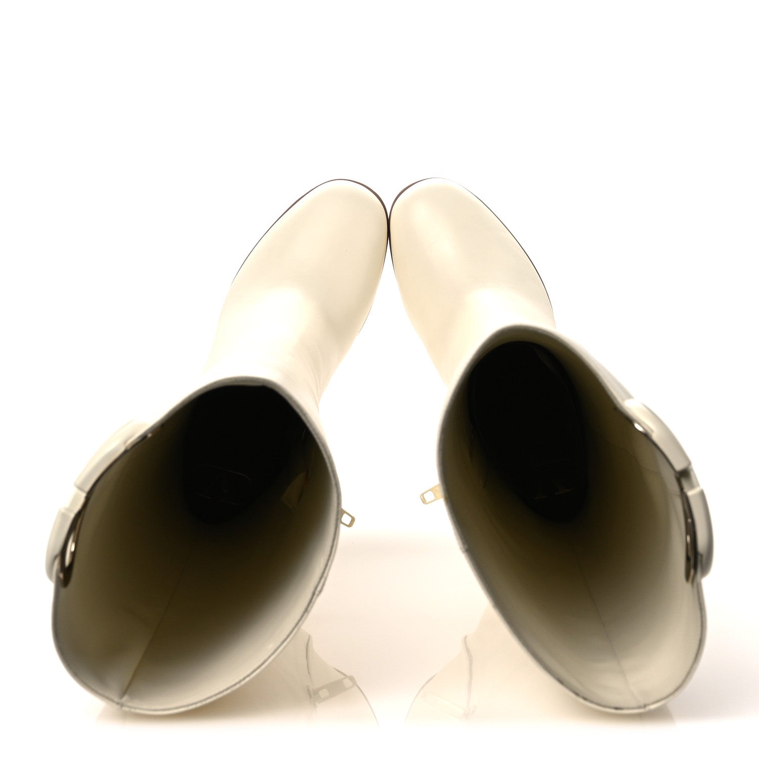 Valentino Garavani Calfskin Vlogo Knee High 105mm Boots 37 Ivory 2 of 12