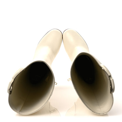 Valentino Garavani Calfskin Vlogo Knee High 105mm Boots 37 Ivory 2 of 12