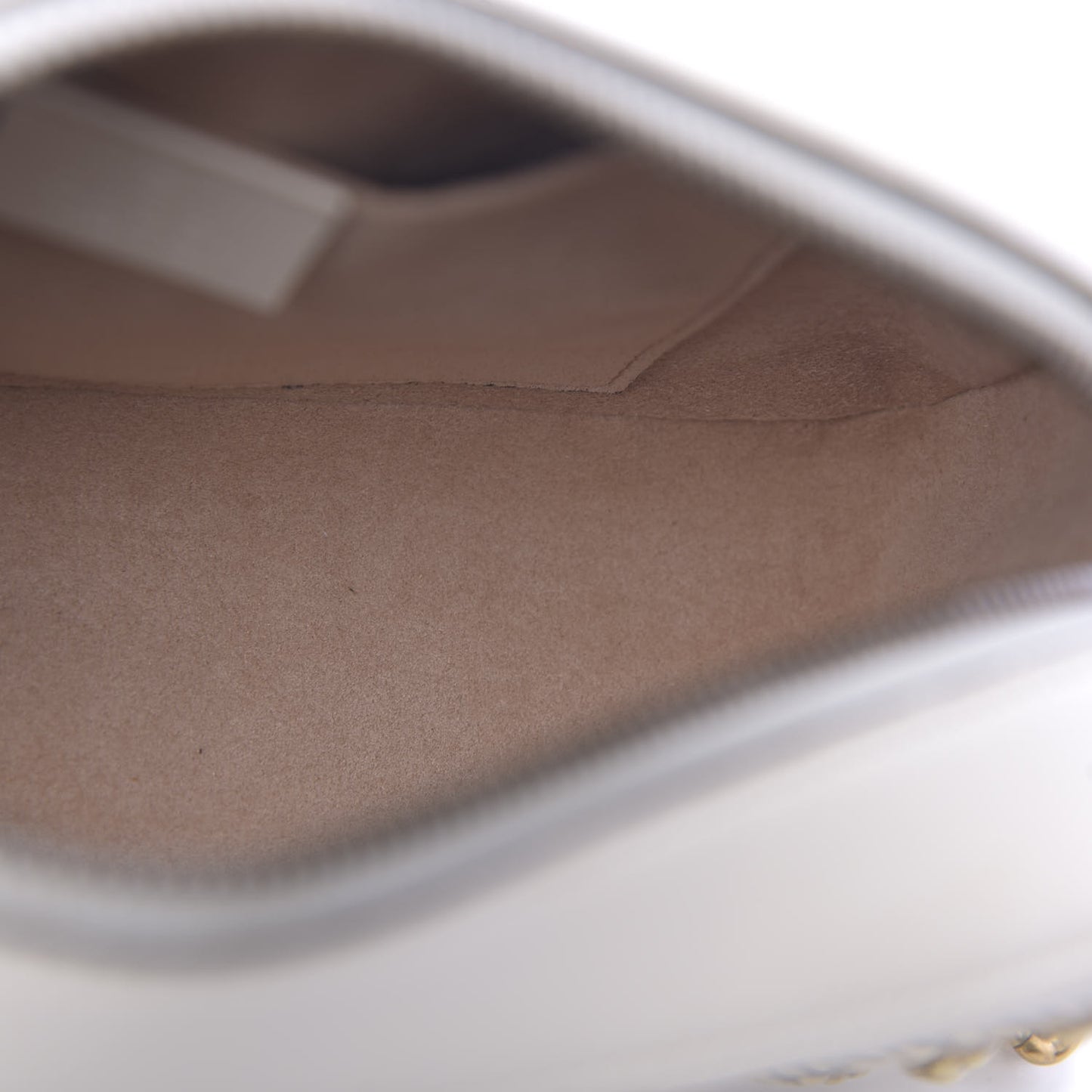 Calfskin Matelasse Animal Studs Small GG Marmont Chain Shoulder Bag White