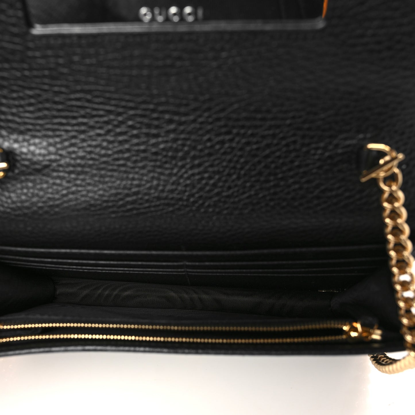 Calfskin Mini GG Marmont Chain Wallet Black