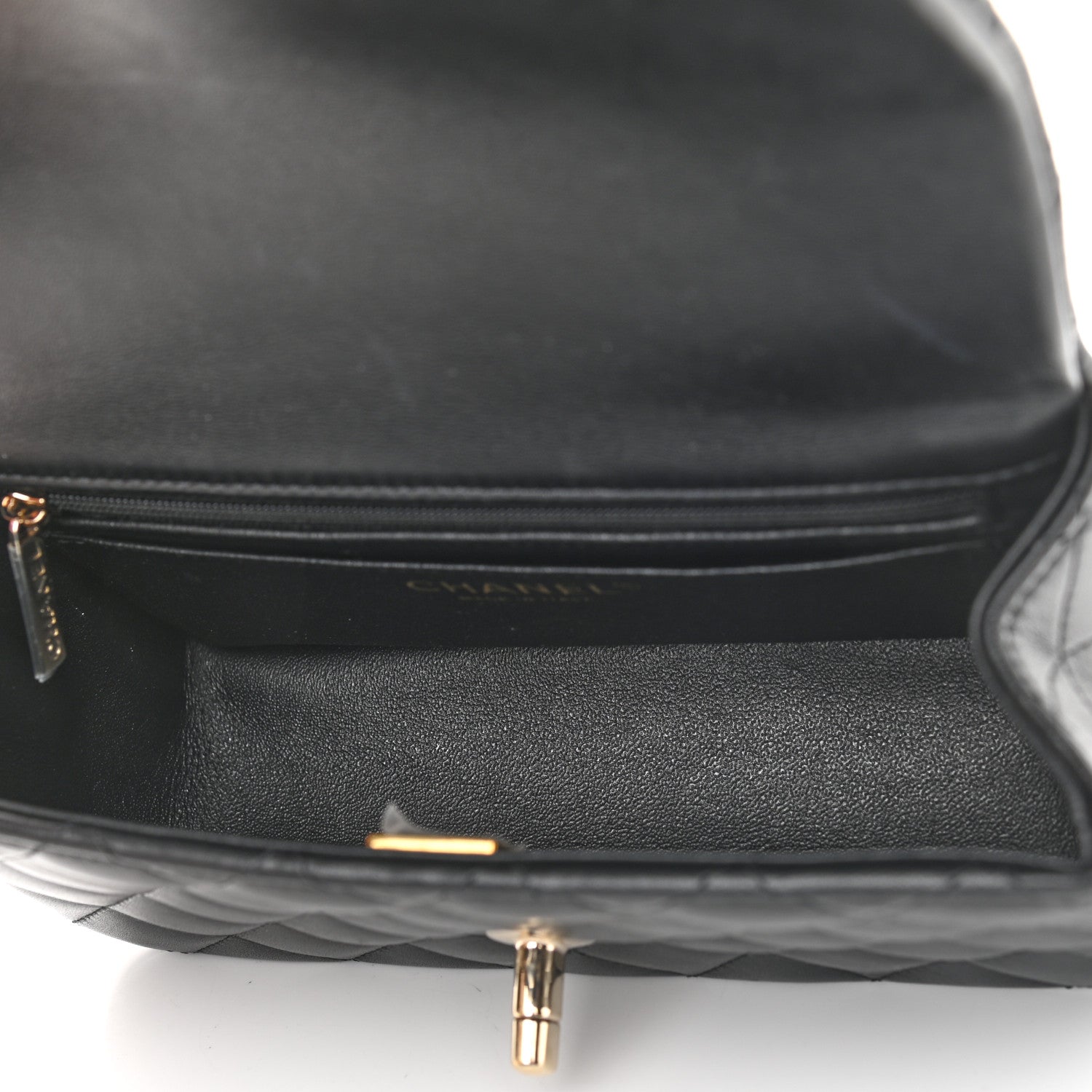 Chanel Lambskin Quilted Mini Top Handle Rectangular Flap Black 7 of 9