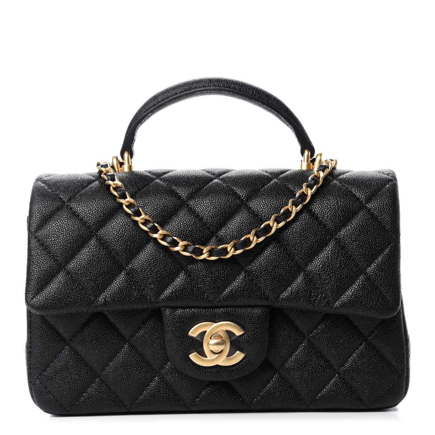 Chanel Caviar Quilted Mini Top Handle Rectangular Flap Black 1 of 11