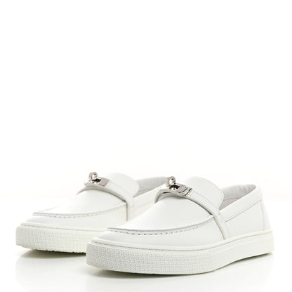 Hermes Calfskin Game Slip On Sneakers 38 White 3 of 8