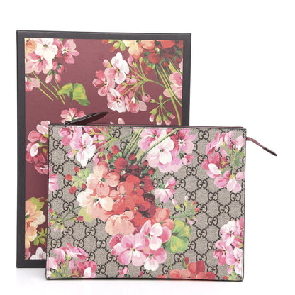Gucci GG Supreme Monogram Blooms Large Cosmetic Case Beige Multicolor Dry Rose 10 of 10