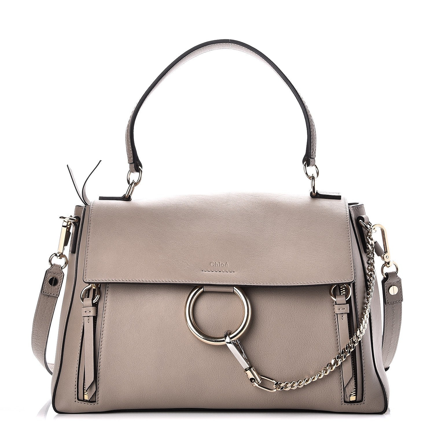 Chloe Calfskin Medium Faye Day Shoulder Bag Motty Grey 1 of 8