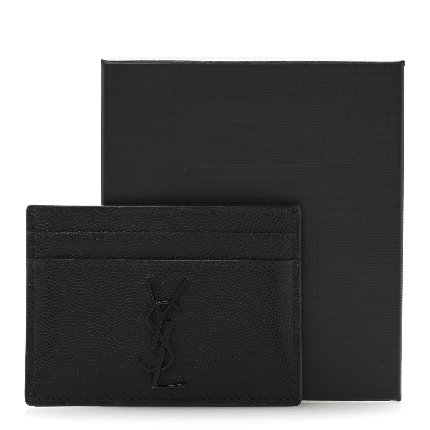 Grain De Poudre Matelasse Chevron Monochrome Monogram Credit Card Case Black