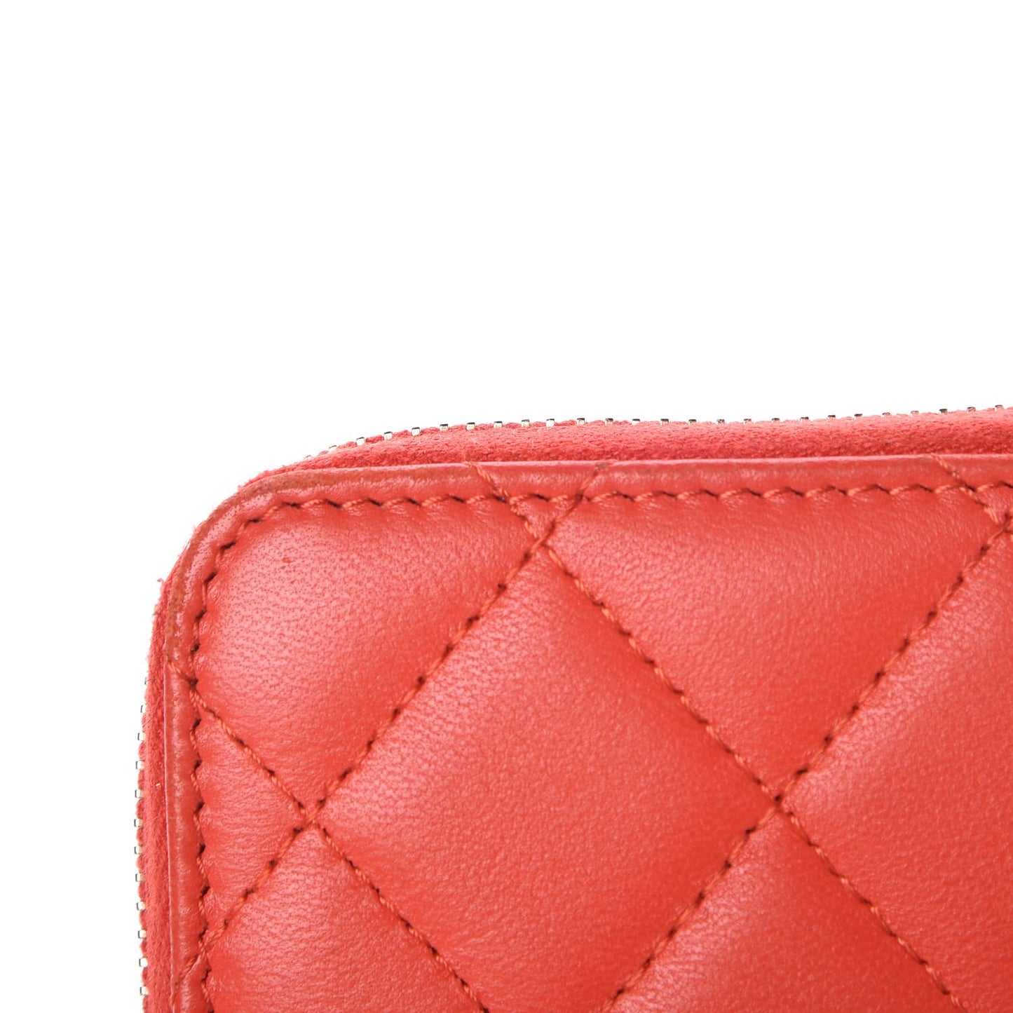 Lambskin Quilted Key Holder Case Red