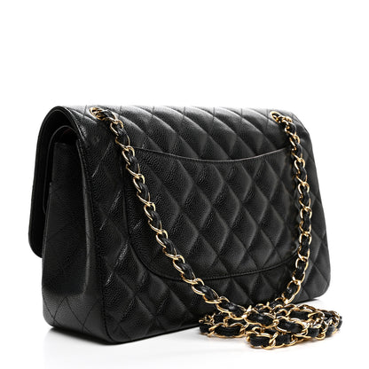 Chanel Caviar Quilted Jumbo Double Flap Black 3 of 10