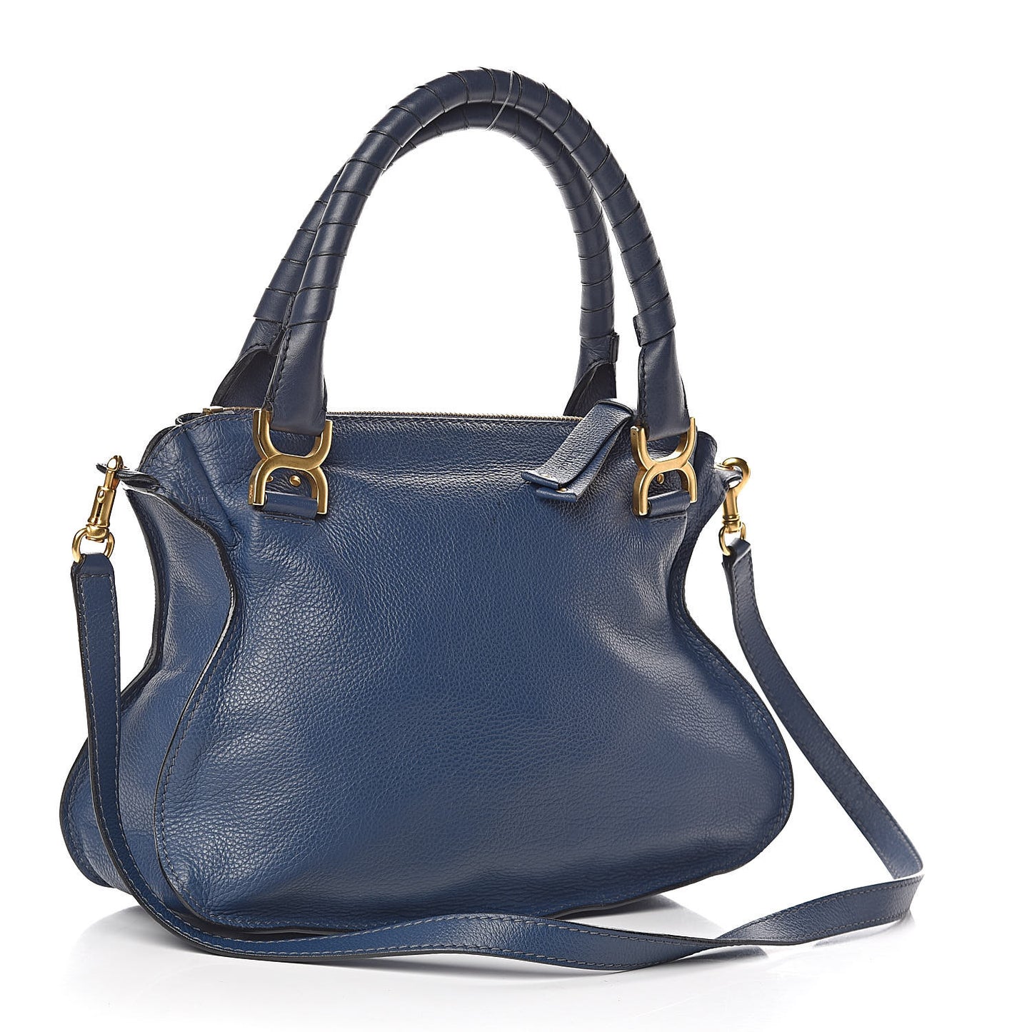 Calfskin Medium Marcie Satchel Royal Navy