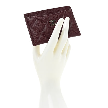 Chanel Caviar Quilted Card Holder Burgundy 2 of 11