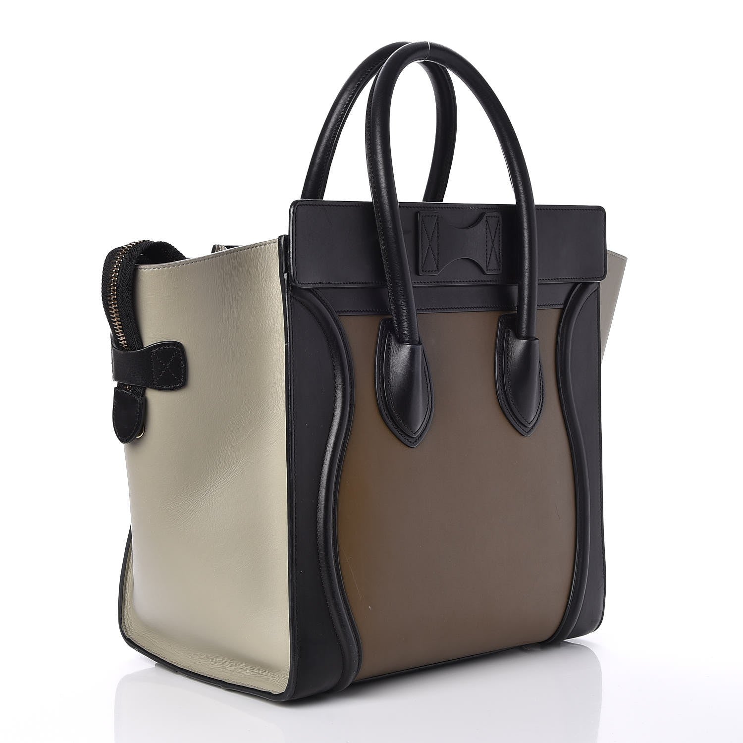 Celine Satin Calfskin Mini Tri-Color Luggage Dark Grey 3 of 12
