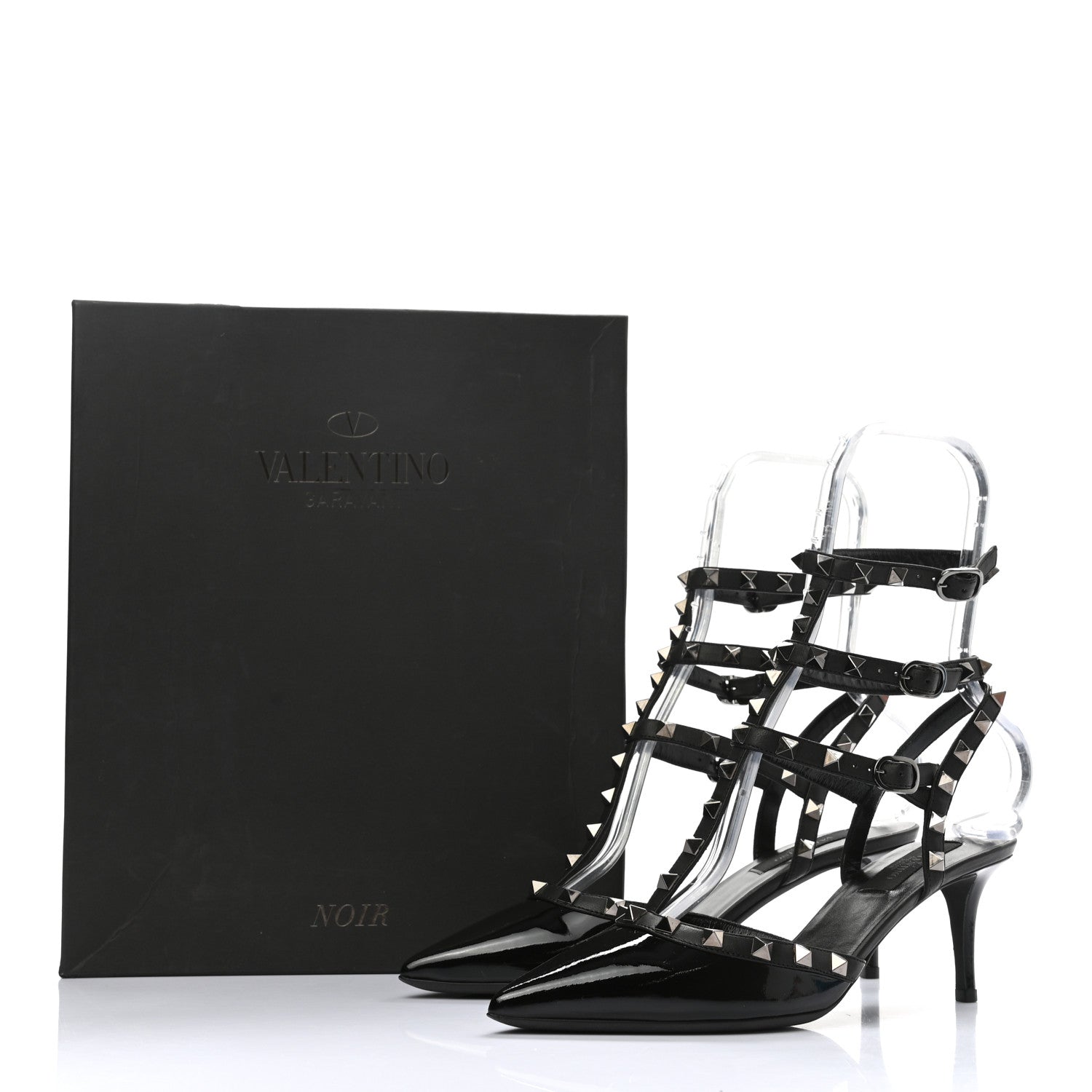 Valentino Garavani Patent Nappa Rockstud Ankle Strap 65mm Pumps 38 Black 8 of 8