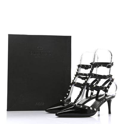 Valentino Garavani Patent Nappa Rockstud Ankle Strap 65mm Pumps 38 Black 8 of 8
