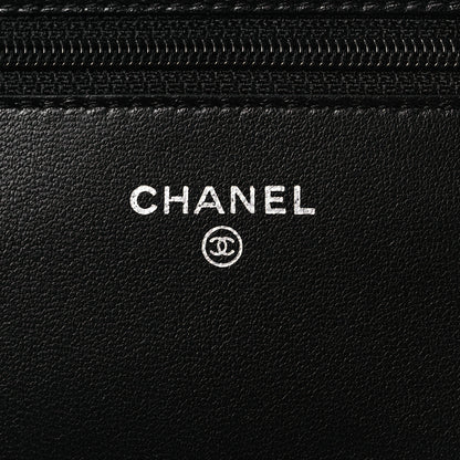 Chanel Lambskin Quilted Wallet On Chain WOC Black 6 of 11