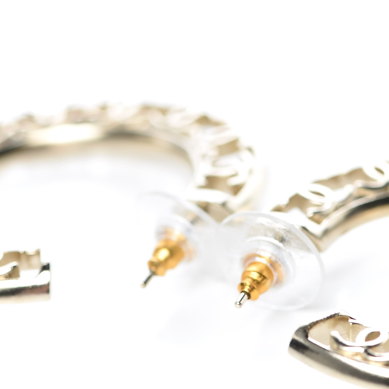 Chanel CC Hoop Earrings Gold 4 of 9