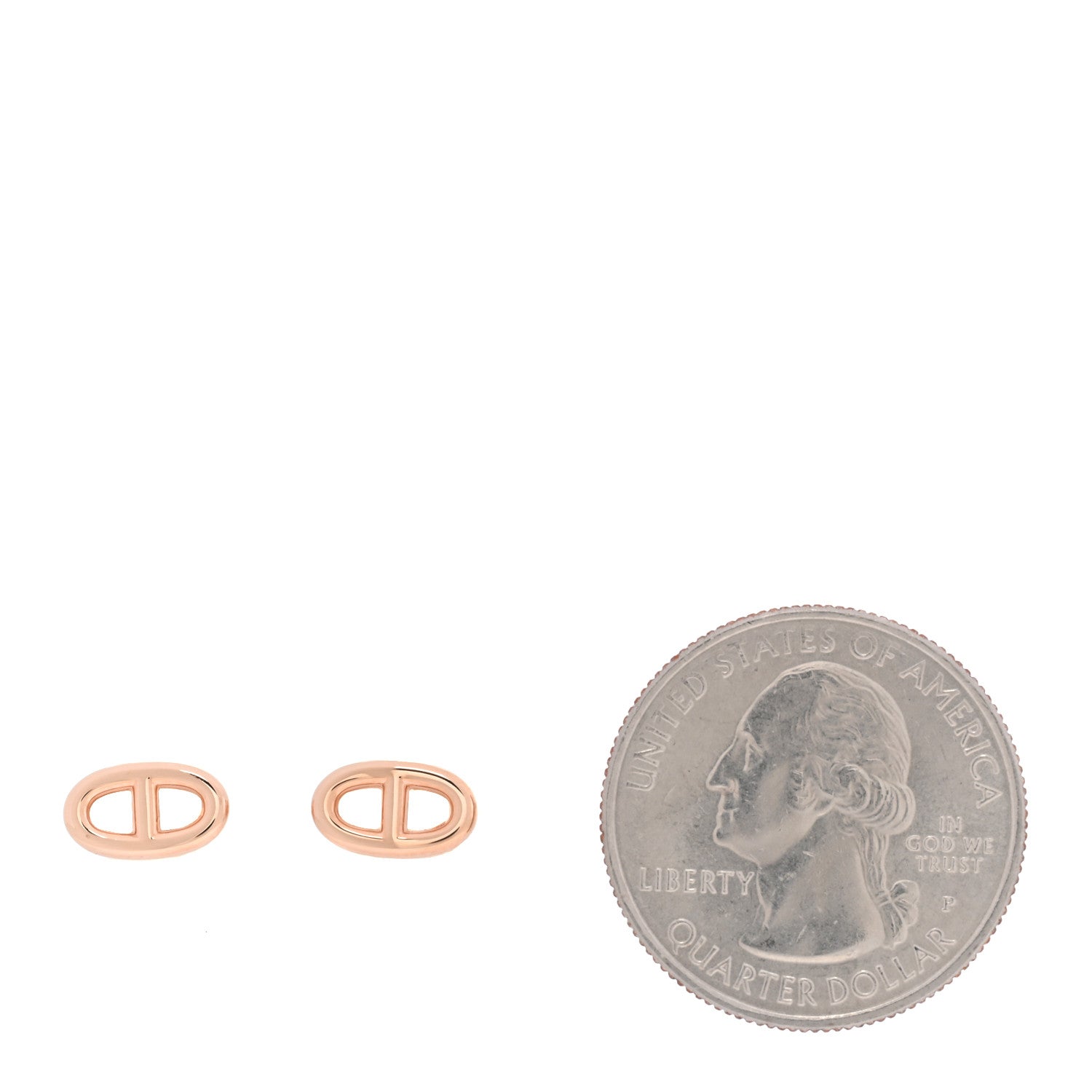 Hermes 18K Rose Gold TPM Farandole Stud Earrings 2 of 4