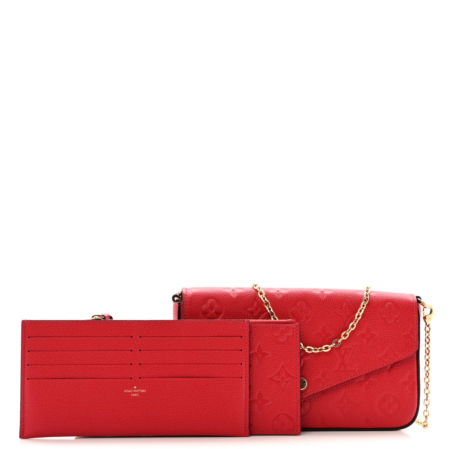 Louis Vuitton Empreinte Pochette Felicie Chain Wallet Scarlet 3 of 12