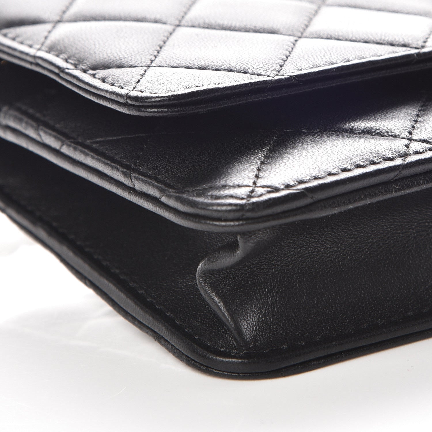Chanel Lambskin Quilted Wallet On Chain WOC Black 9 of 13