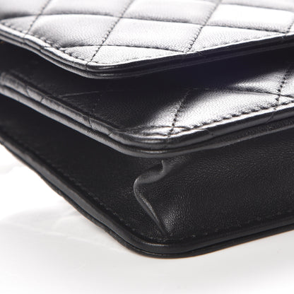 Chanel Lambskin Quilted Wallet On Chain WOC Black 9 of 13