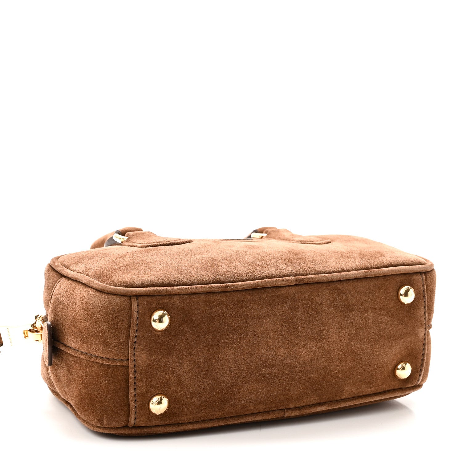 Miu Miu Suede Padded Regular Arcadie Top Handle Bag Cacao 4 of 9