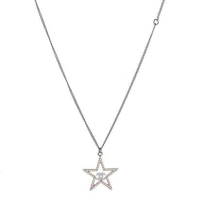 Chanel Ruthenium Crystal Star CC Necklace Iridescent Pink 1 of 6