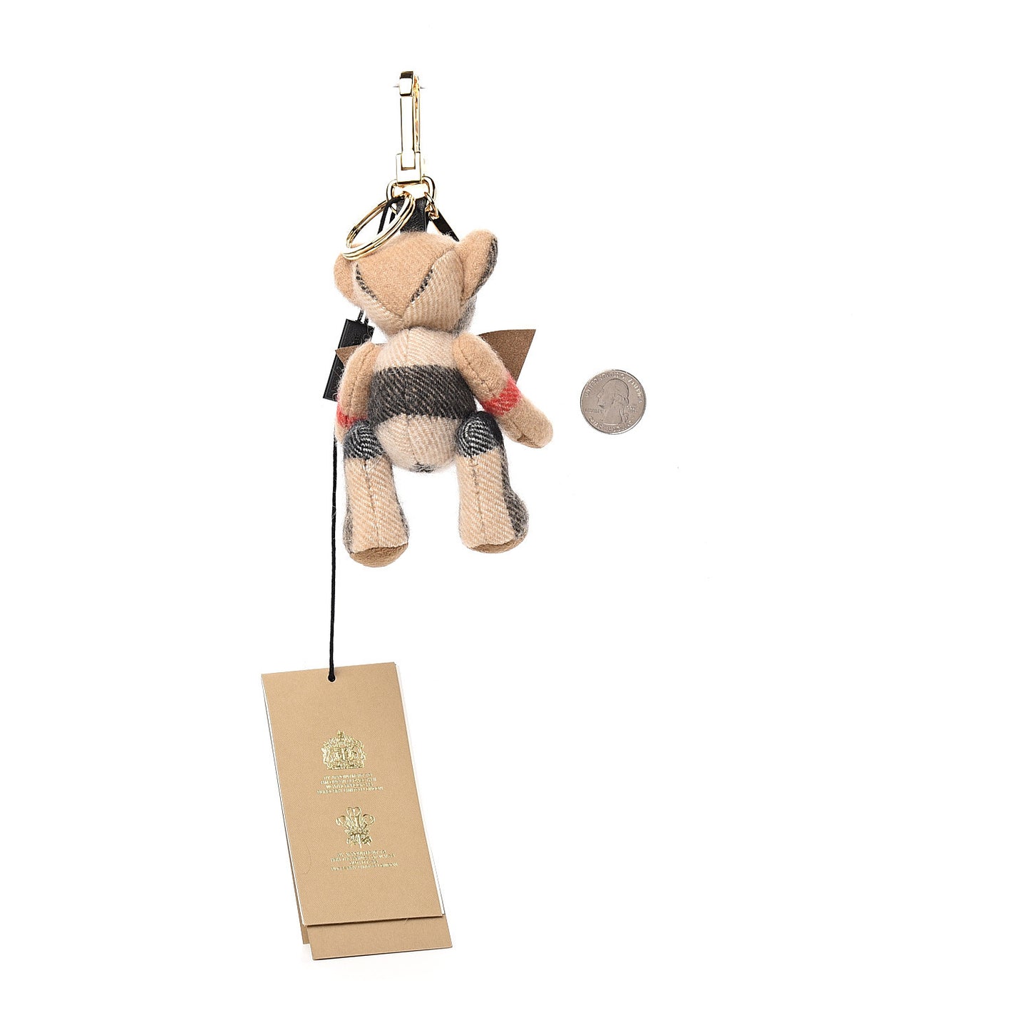 Cashmere Vintage Check Thomas Bear Bag Charm Camel
