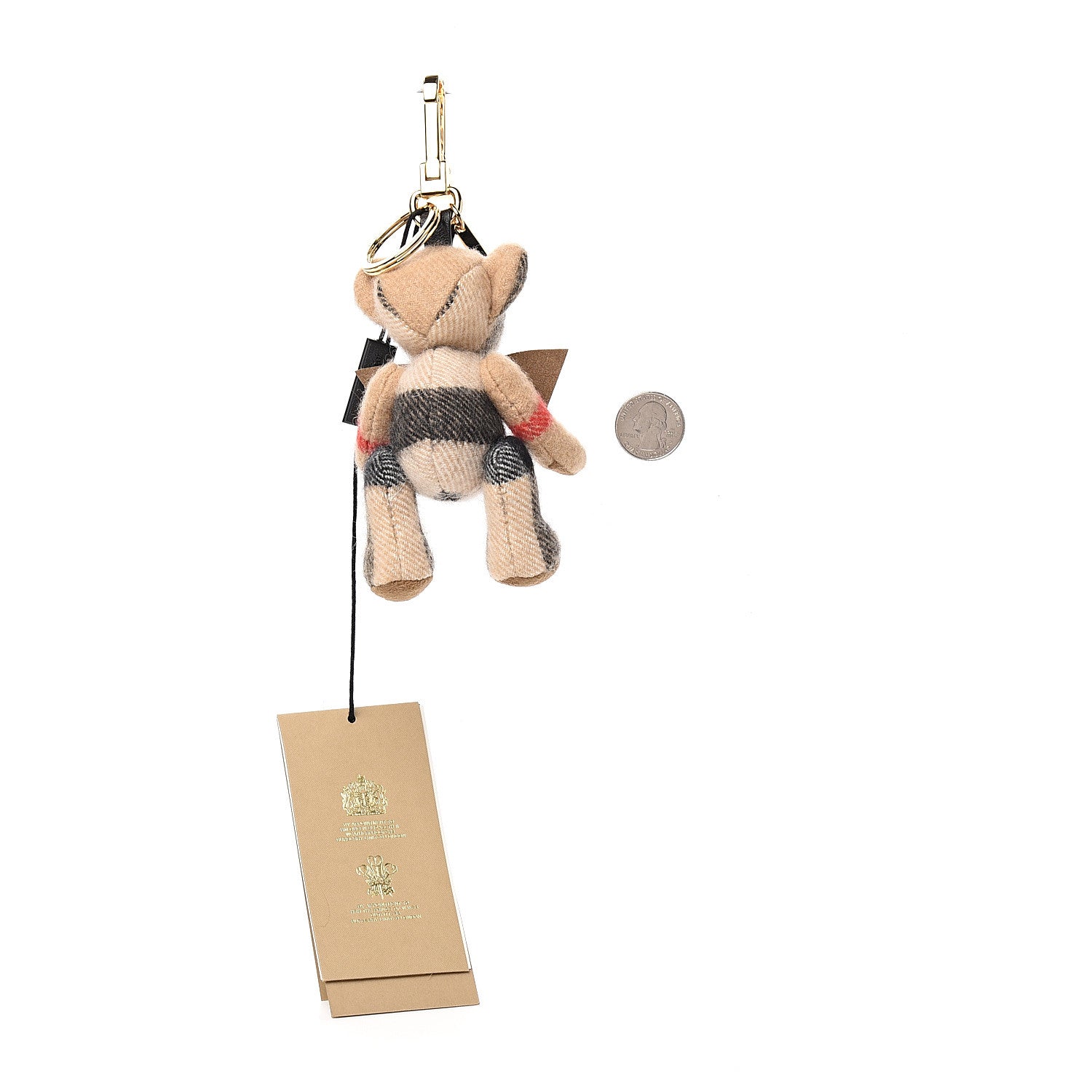 Burberry Cashmere Vintage Check Thomas Bear Bag Charm Camel 2 of 3