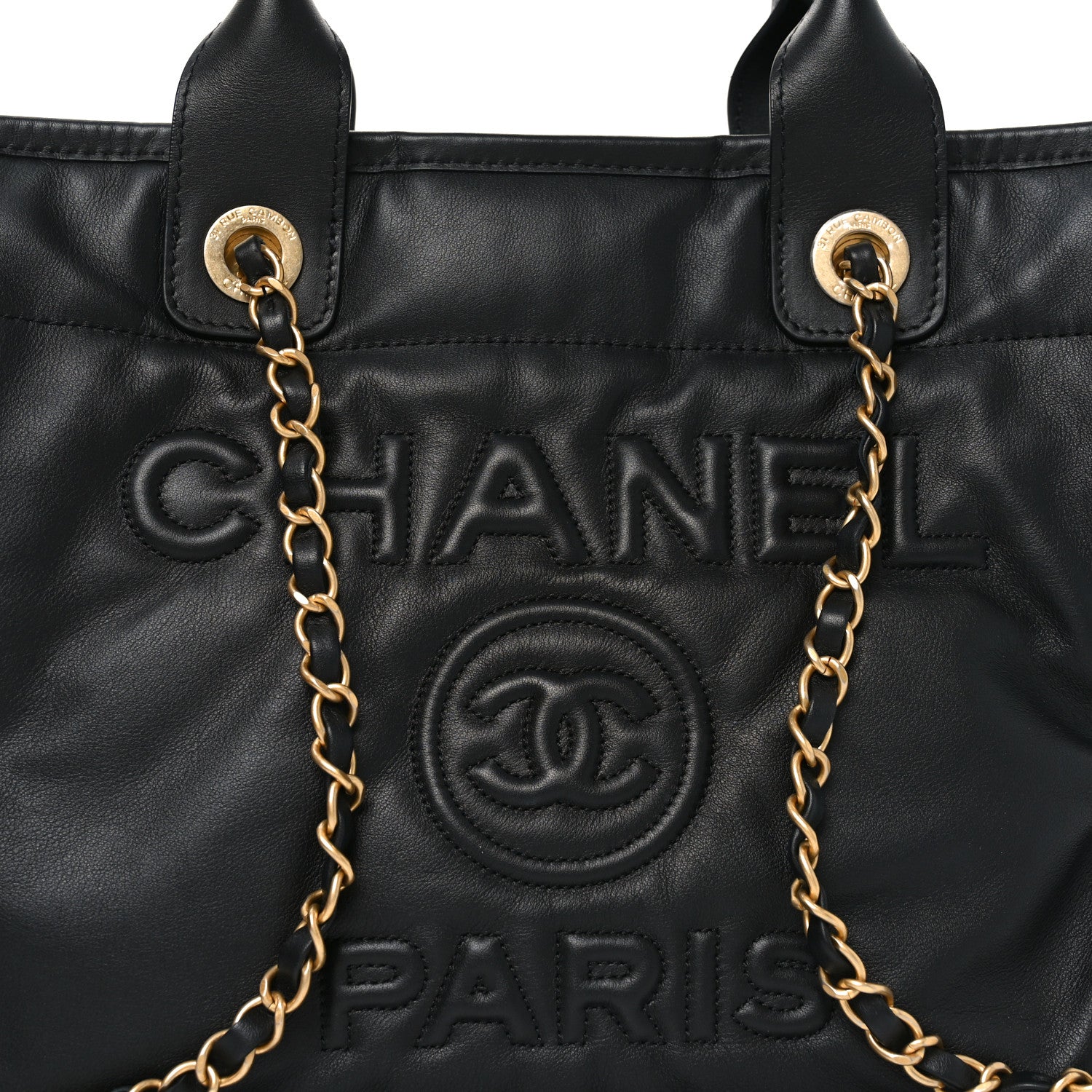 Chanel Calfskin Small Deauville Tote Black 9 of 11