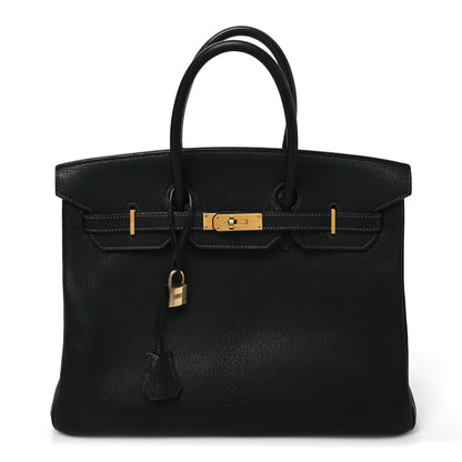 Hermes Chevre De Coromandel Birkin 35 Black 1 of 12
