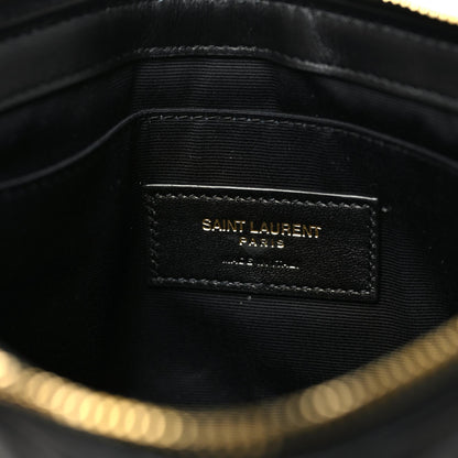 Saint Laurent Calfskin Matelasse Chevron Monogram A5 Wristlet Black 7 of 8