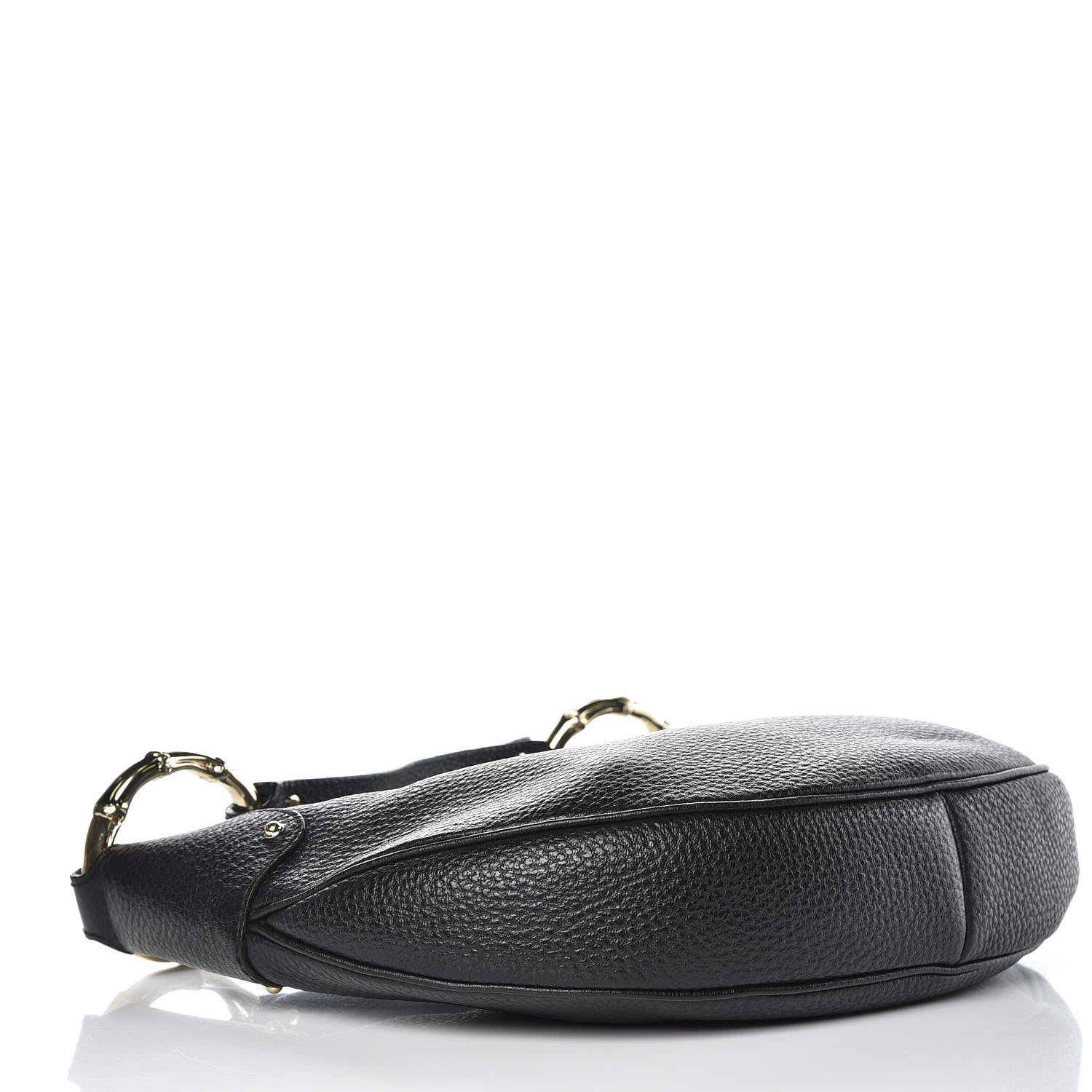 Gucci Calfskin Half Moon Bamboo Ring Hobo Black 4 of 11