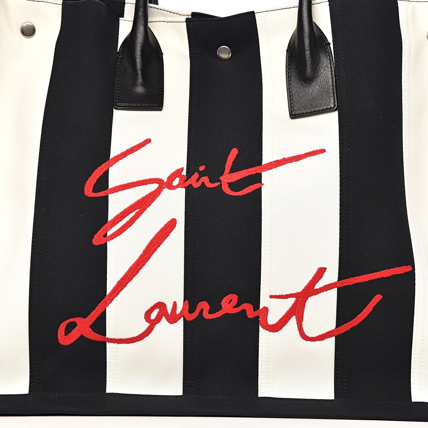 Canvas Noe Striped Tote Black White